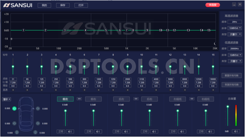 山水SansuiSDS1046的专用电脑DSP调音软件