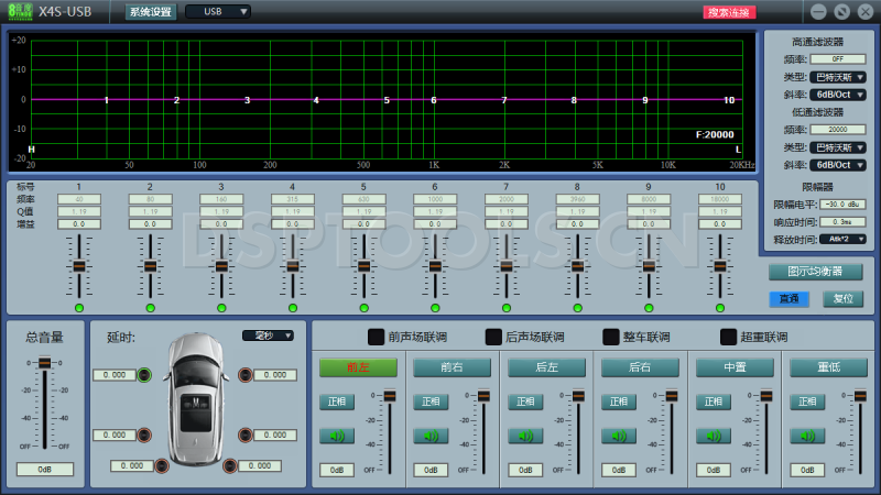 8音度8YINDUX4S的专用电脑DSP调音软件