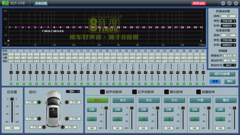 8音度8YINDUX2S的专用电脑DSP调音软件