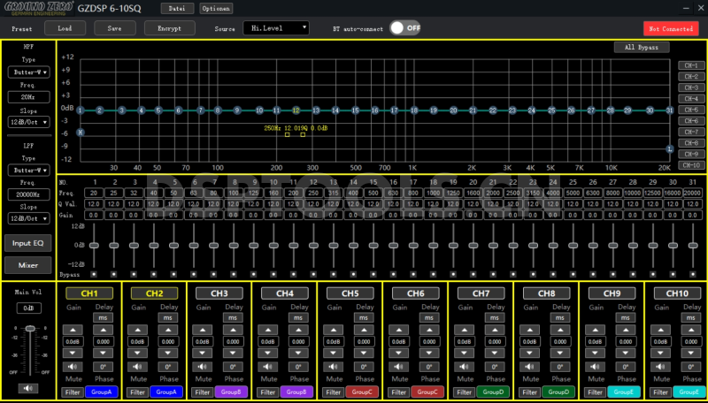 零点 GROUND ZEROGZDSP6-10SQ的专用安卓手机+Window电脑DSP调音软件