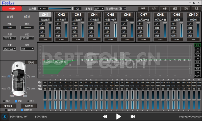 芬朗FeelartDSP-F8PRO的专用Window电脑DSP调音软件