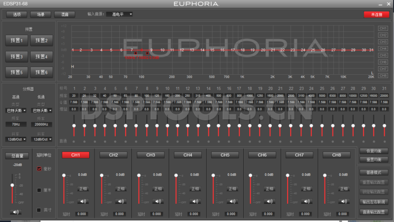 DBdriveEDSP31-68的专用Window电脑DSP调音软件