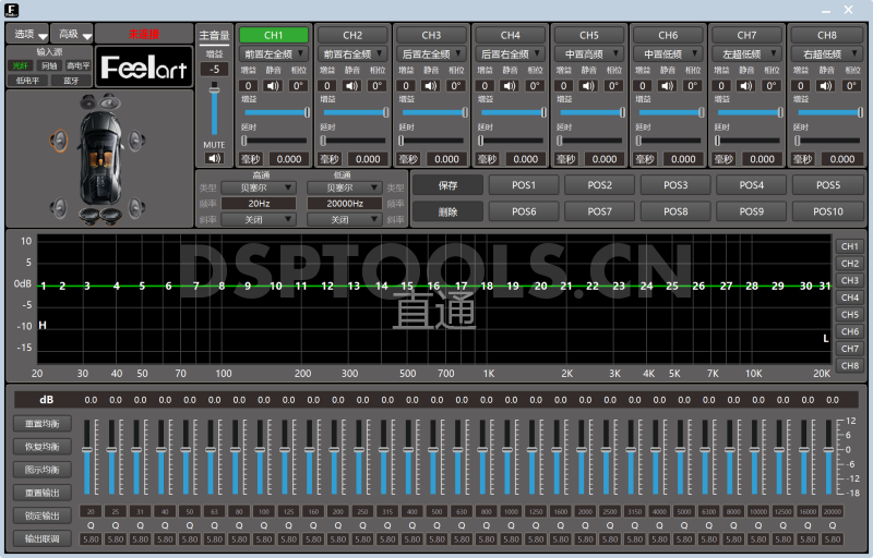 芬朗FeelartDSPF1,DSP F1的专用Window电脑DSP调音软件