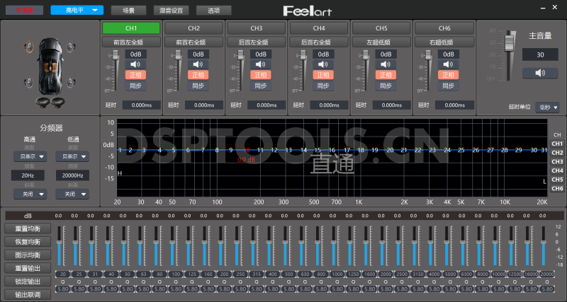 芬朗FeelartDSPF1Pro的专用Window电脑DSP调音软件