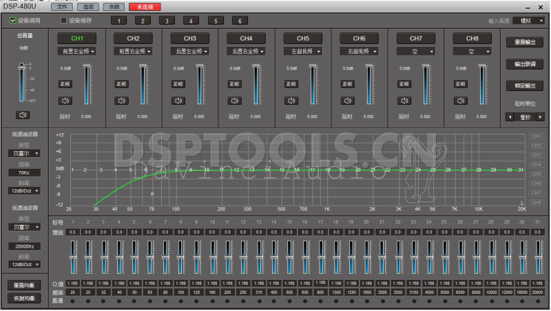 达芬奇DaVinci AudioDSP-480U的专用Window电脑DSP调音软件