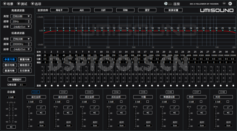 优美声umisoundAUTO4.8-NT,4.8-NT的专用Window电脑DSP调音软件