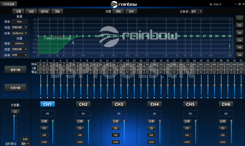 彩虹RainbowEL-PA4.6的专用Window电脑DSP调音软件