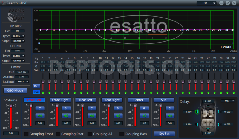 ESATTOMA-D4的专用Window电脑DSP调音软件