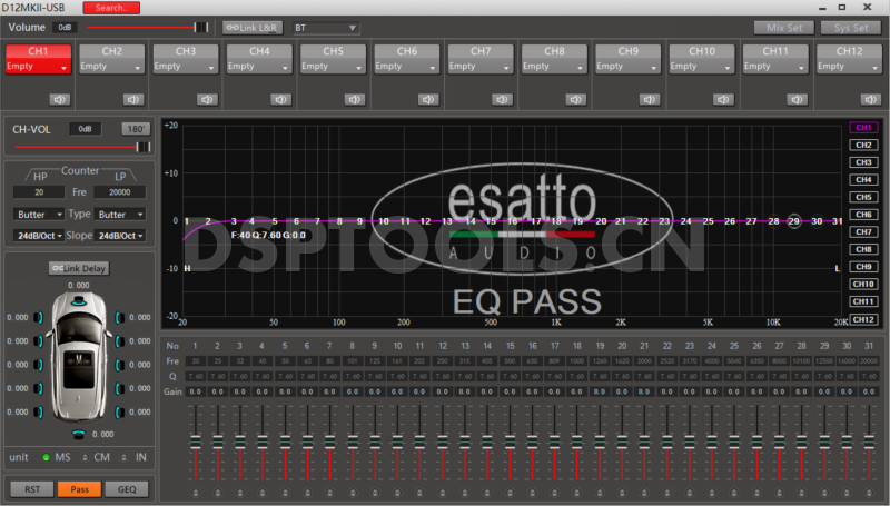 ESATTOD12-MKII的专用Window电脑DSP调音软件
