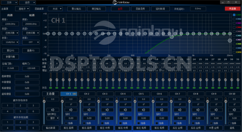 彩虹RainbowSL-PA400 NEO的专用Window电脑DSP调音软件