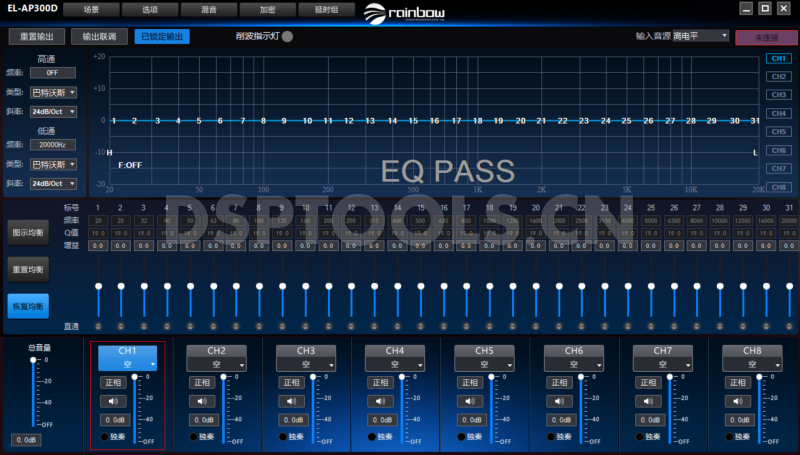 彩虹RainbowEL-AP300D的专用Window电脑DSP调音软件