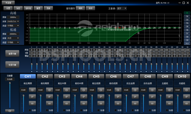 彩虹RainbowDL-PA8.10的专用Window电脑DSP调音软件