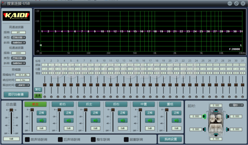 凯笛KAIDID2S-Z的专用电脑DSP调音软件