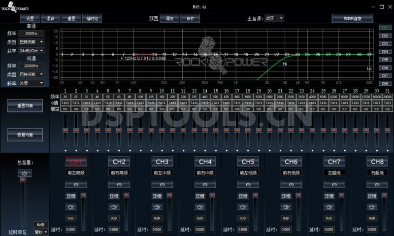 洛克力量ROCKPOWERM48.4A的专用电脑DSP调音软件