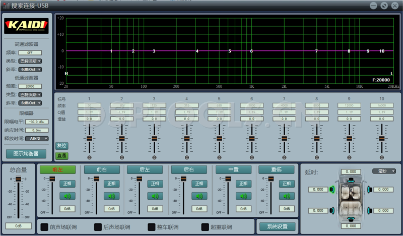 凯笛KAIDID1S-Z的专用电脑DSP调音软件