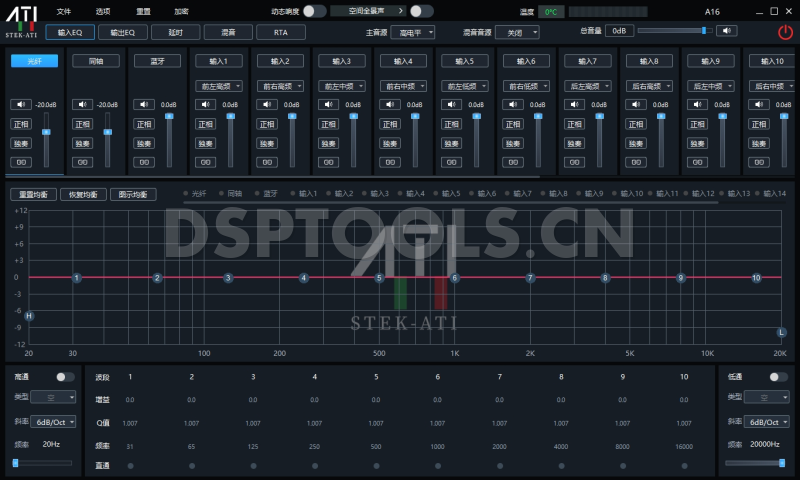 STEK-ATIA16的专用电脑DSP调音软件