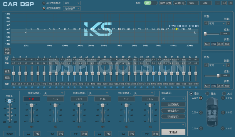 奥卡森AKSA2的专用电脑DSP调音软件