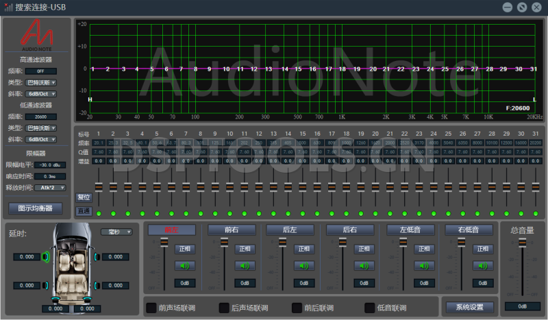 ANAUDIO NOTE的专用电脑DSP调音软件