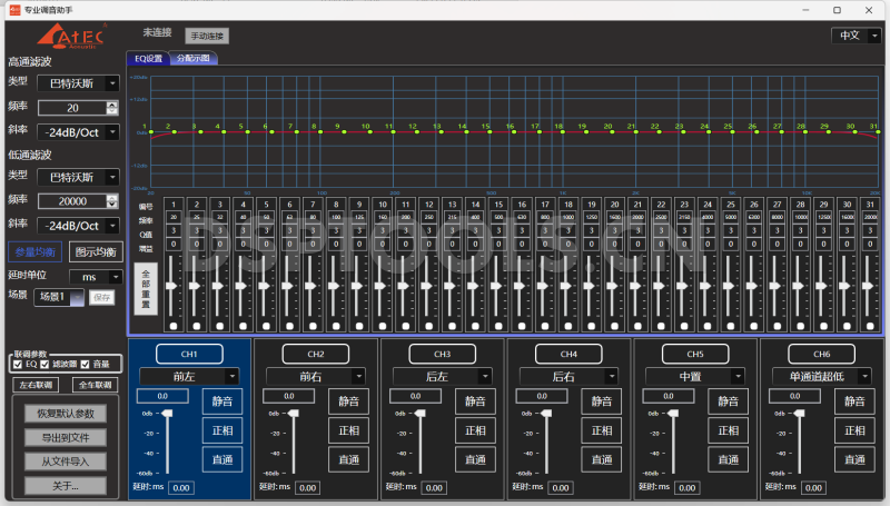 爱德克ATECHi-End的专用电脑DSP调音软件