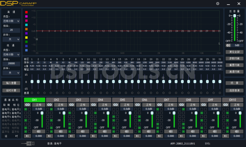 AYGDX8的专用电脑DSP调音软件