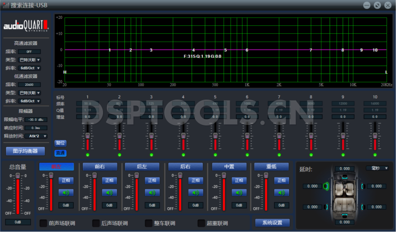 泰国AQaudioQUARTAQ-346DSP GX的专用电脑DSP调音软件
