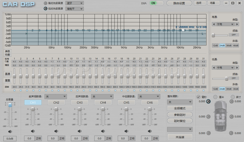 AUDMOONBOXA6的专用电脑DSP调音软件