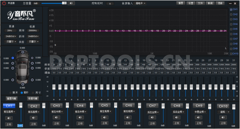 音不凡YinBuFanDSP-D810的专用电脑DSP调音软件
