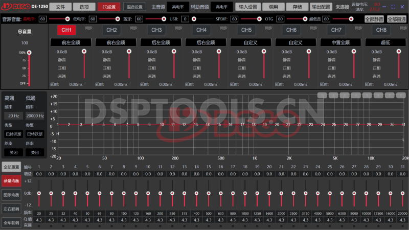 埃曼德高DEGODE-1250的专用电脑DSP调音软件