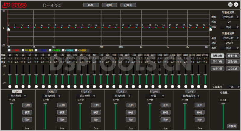 埃曼德高DEGODE-4280的专用电脑DSP调音软件