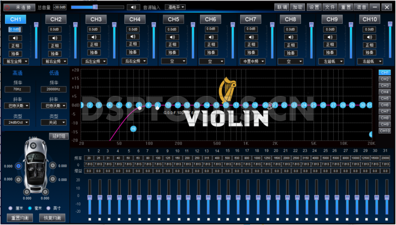 小提琴VIOLINEA-8210的专用电脑DSP调音软件