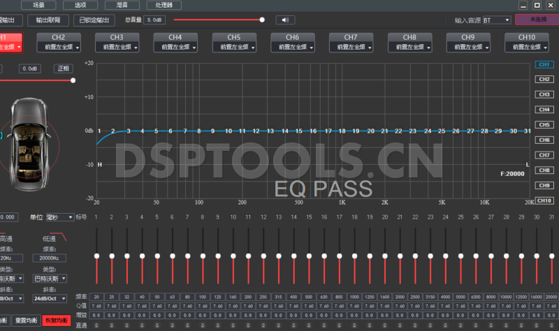 蓝色狮王BLUE LION KINGETF-600D的专用电脑DSP调音软件