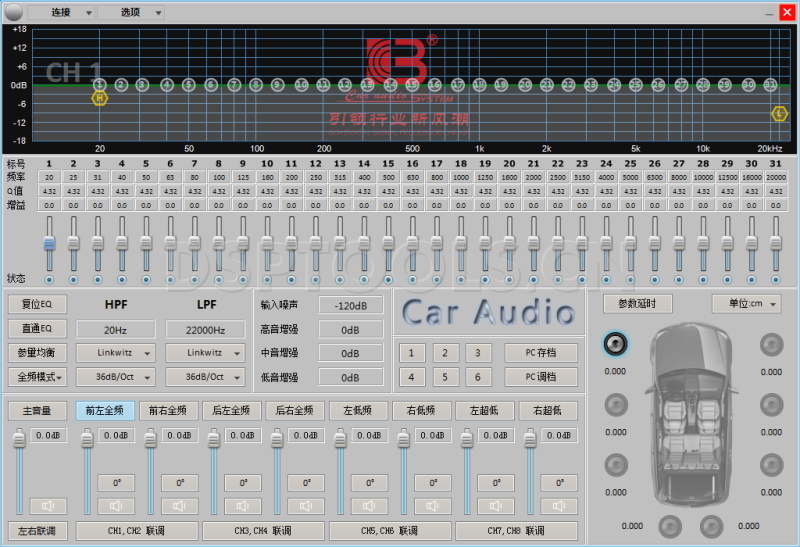 震天雷CBDSP31.8W的专用电脑DSP调音软件