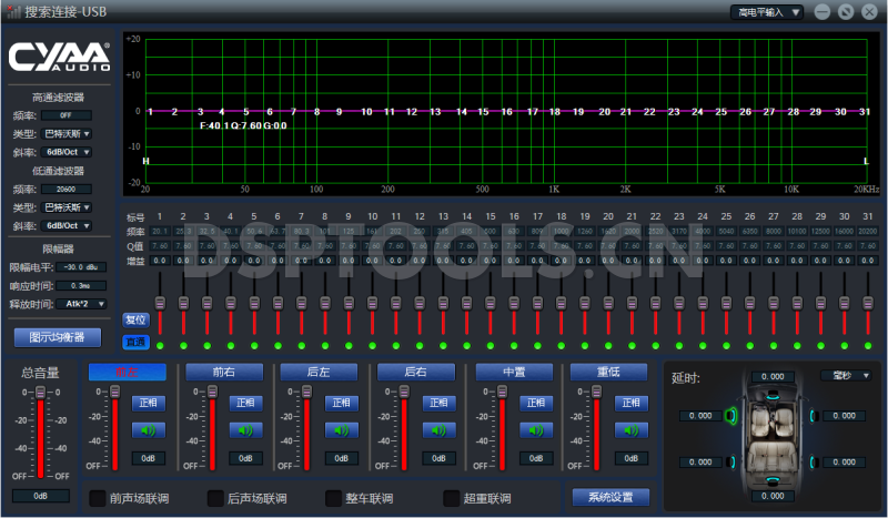辰右CYAAGX-460的专用电脑DSP调音软件
