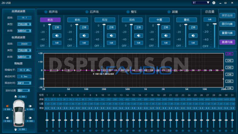 iFAUDIO2X的专用电脑DSP调音软件