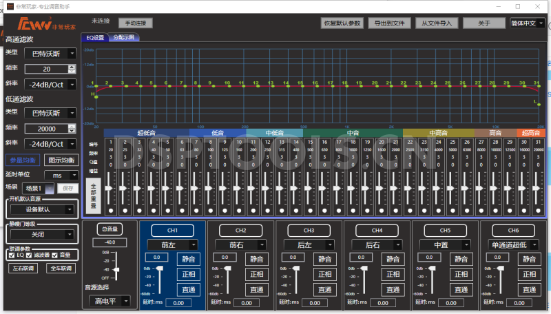 非常玩家FCWJ460A的专用电脑DSP调音软件