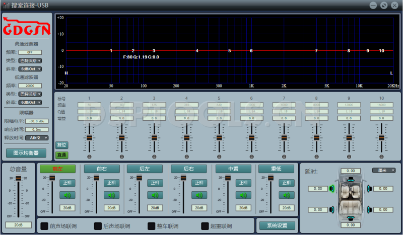 戈顿GDGSN红珊瑚5S的专用电脑DSP调音软件
