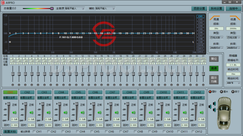 威格VE AudioA9PRO的专用电脑DSP调音软件
