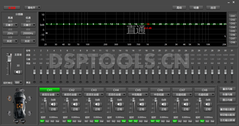 现代HYUNDAIGTO609C的专用电脑DSP调音软件
