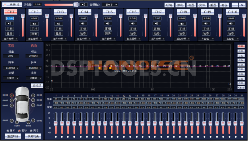 哈雷斯HANOISEDSP810.2的专用电脑DSP调音软件