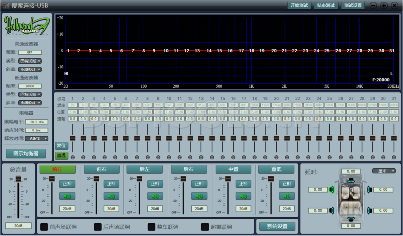 好莱坞HollywoodDSP-T6的专用电脑DSP调音软件