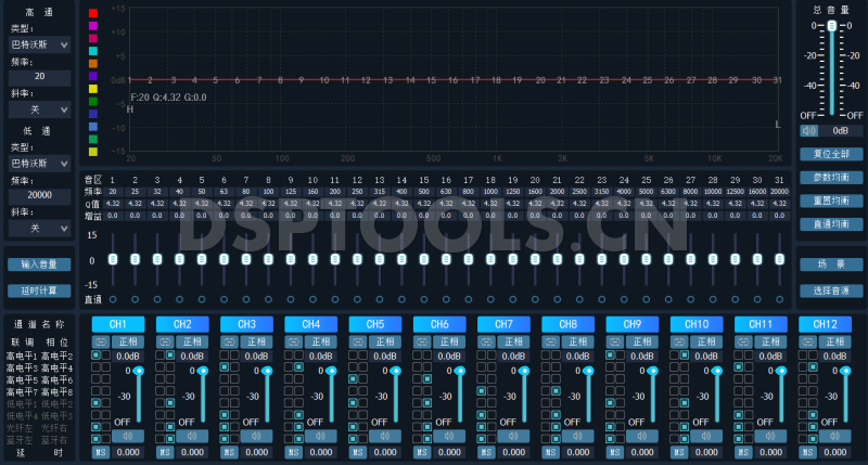 丹诗顿DansidonM-812PRO的专用电脑DSP调音软件