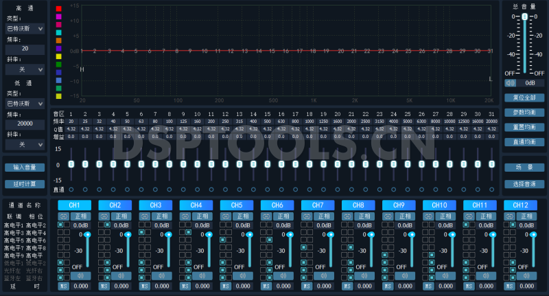 丹诗顿DansidonM-480PRO的专用电脑DSP调音软件
