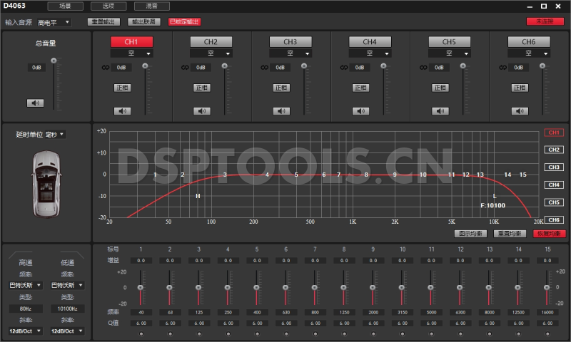 德国原声音DGYSY D4063的专用电脑DSP调音软件