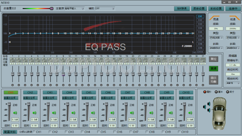 MGT AUDIO NT810的专用电脑DSP调音软件