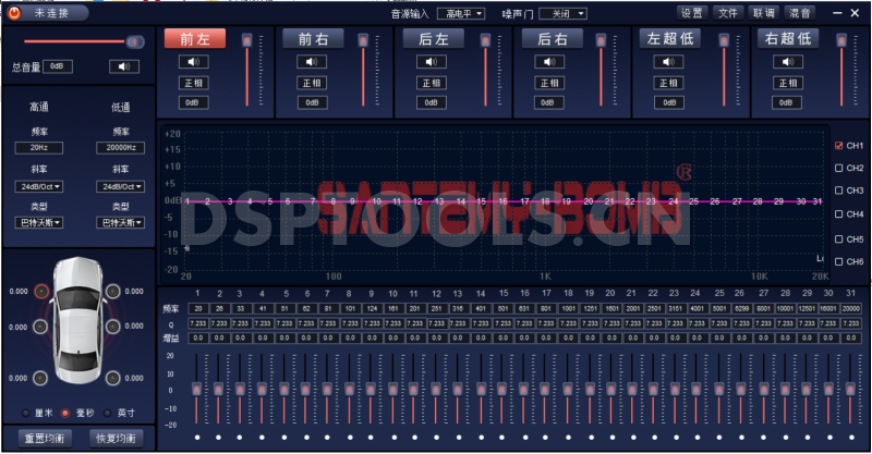圣特美劲声SANTEMYBOMB DSP-460-PRO的专用电脑DSP调音软件