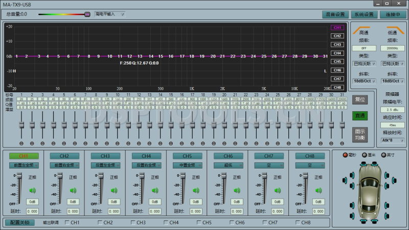 MAC AUDIO DM-TX9DSP UBH的专用电脑DSP调音软件