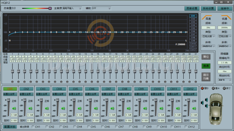 魅扬MY AUDIO HQ812的专用电脑DSP调音软件