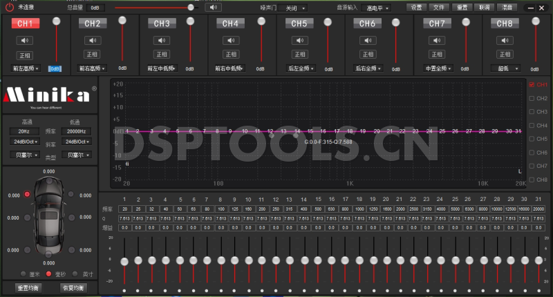 美卡Minika DSP608的专用电脑DSP调音软件