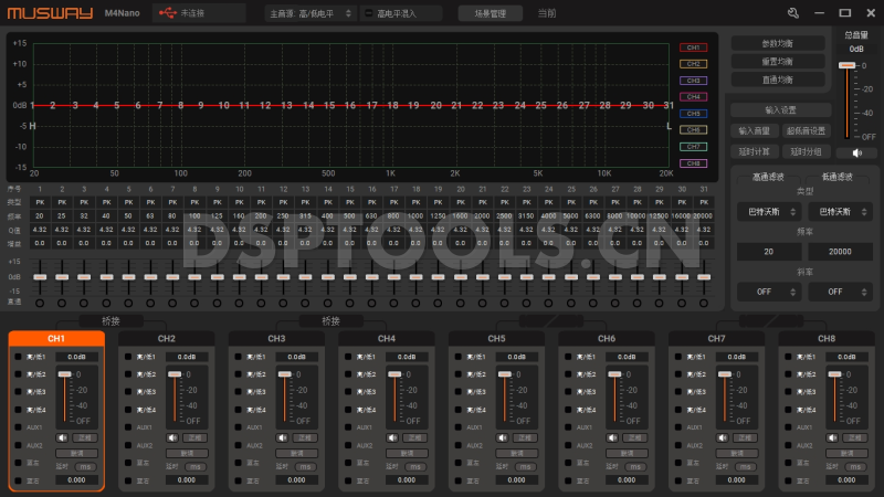 乐与路Musway M4Nano的专用电脑DSP调音软件