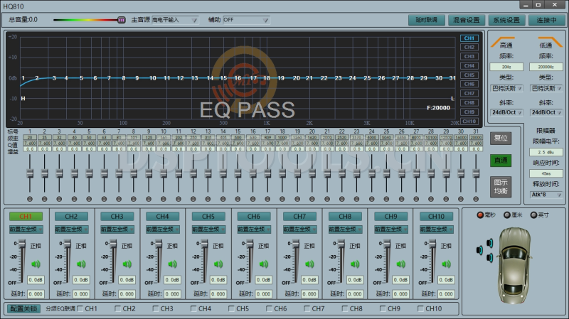 魅扬MY AUDIO HQ810的专用电脑DSP调音软件